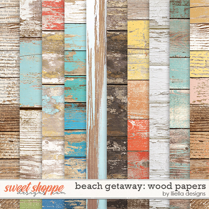 Beach Getaway Wood Papers by lliella designs