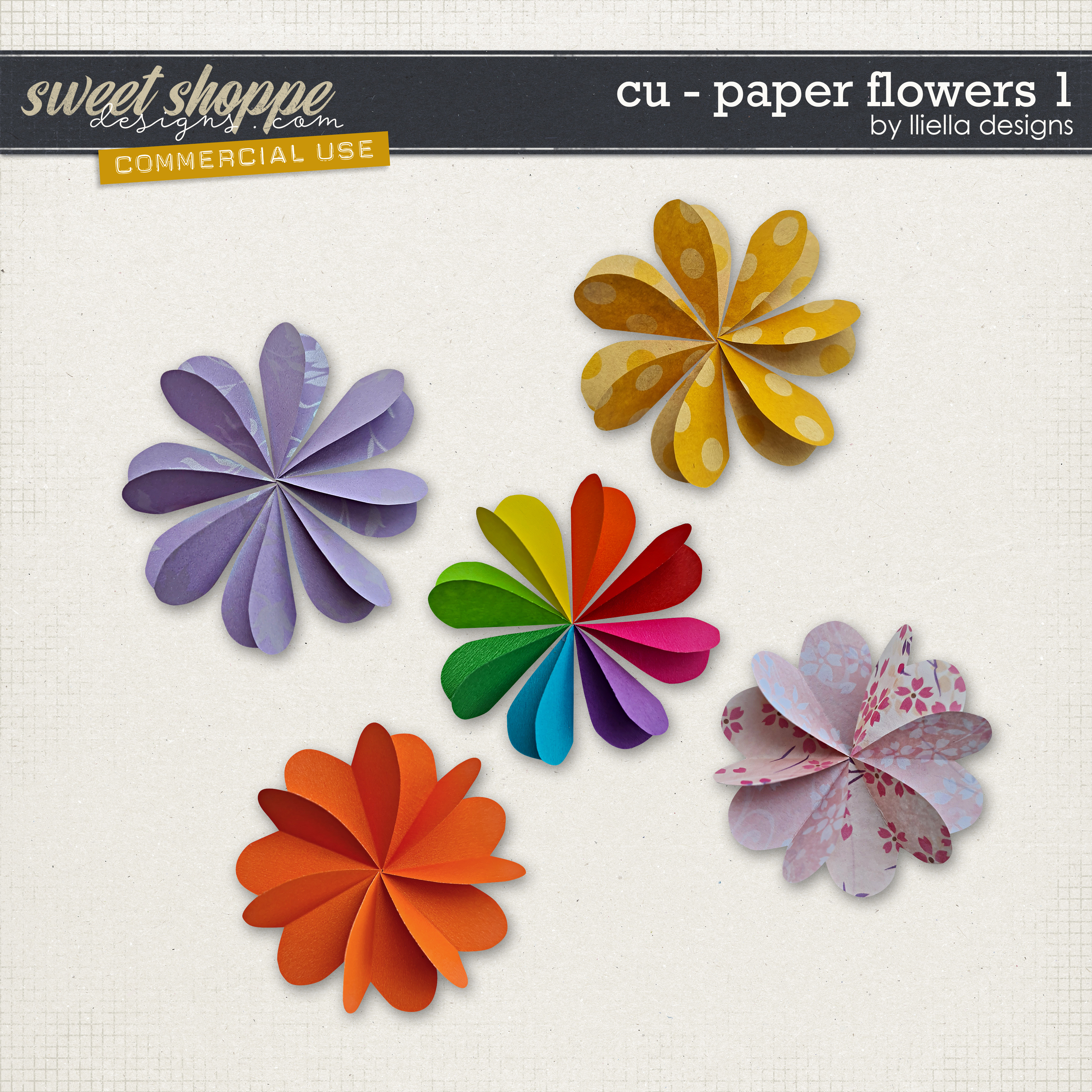 CU - Paper Flowers 1 by lliella designs