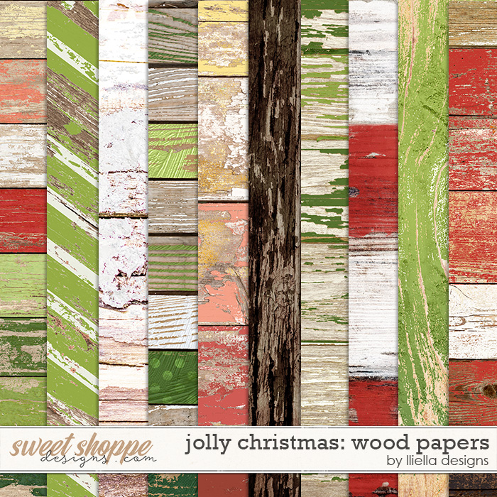 Jolly Christmas Wood Papers by lliella designs