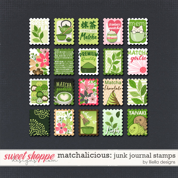 Matchalicious Junk Journal Stamps by lliella designs
