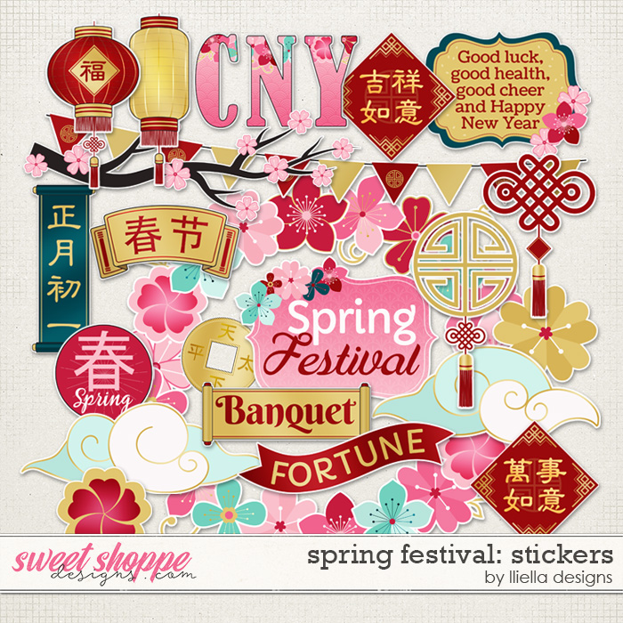 Spring Festival Stickers by lliella designs Spring Festival Stickers by lliella designs