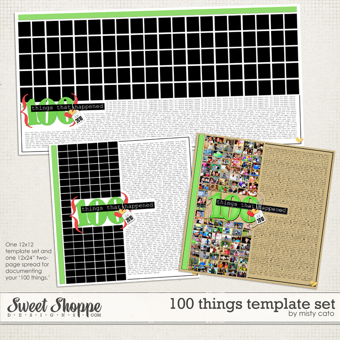 100 Things Template Set by Misty Cato