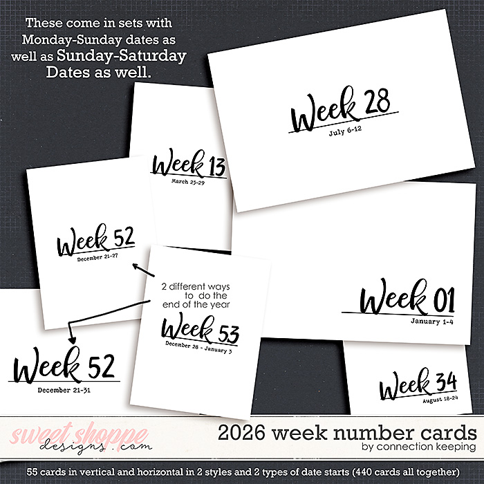 2026 Week Number Cards by Connection Keeping
