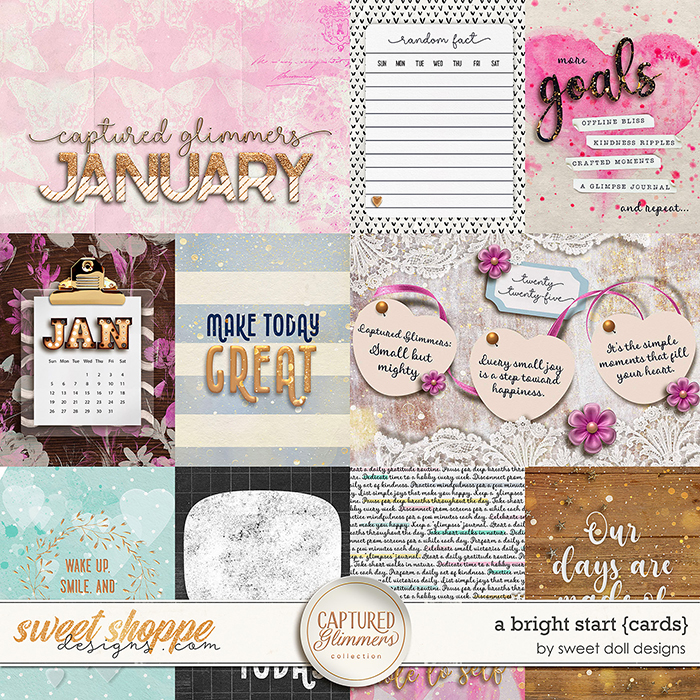 Captured Glimmers: A Bright Start {cards} by Sweet Doll designs