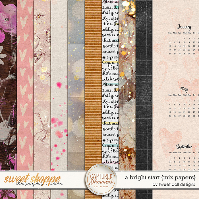 Captured Glimmers: A Bright Start {mix papers} by Sweet Doll designs