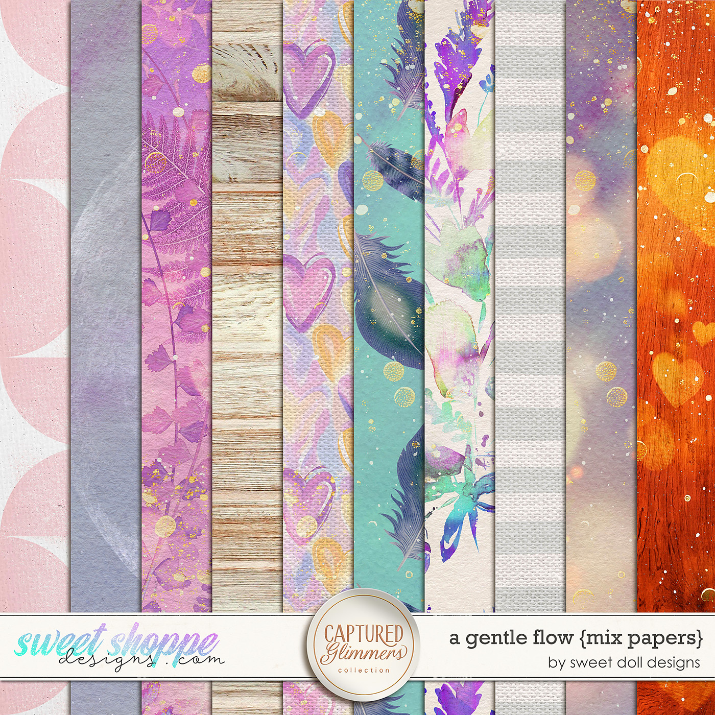 Captured Glimmers: A Gentle Flow {mix papers} by Sweet Doll designs