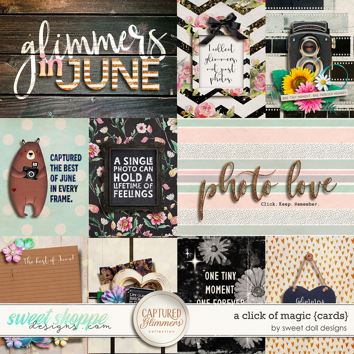 Captured Glimmers: A Click of Magic {cards} by Sweet Doll designs
