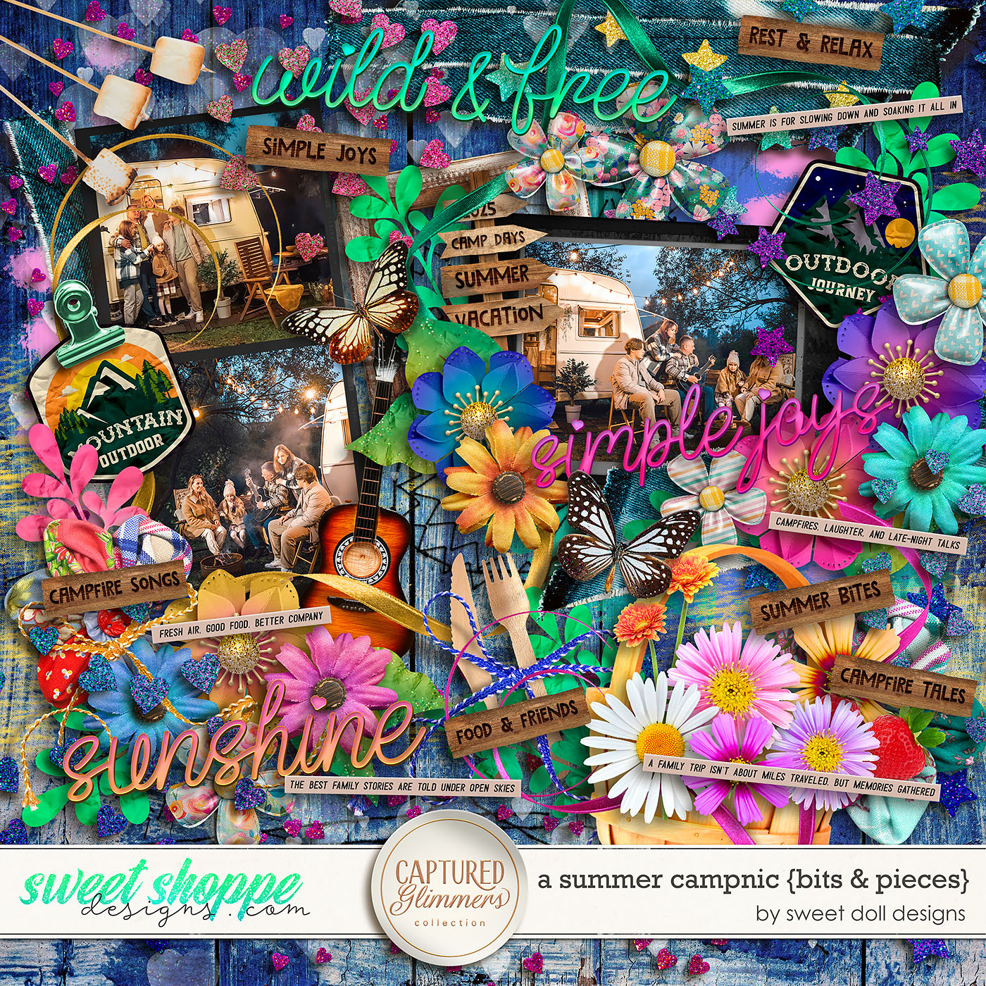 Captured Glimmers: A Summer Campnic {bits & pieces} by Sweet Doll designs