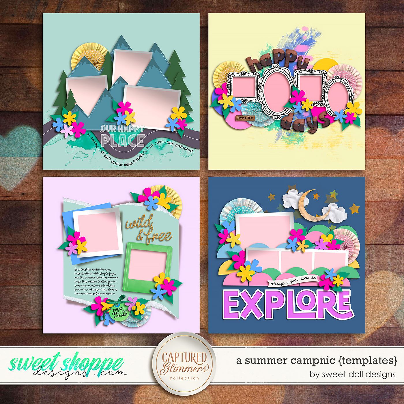 Captured Glimmers: A Summer Campnic {templates} by Sweet Doll designs