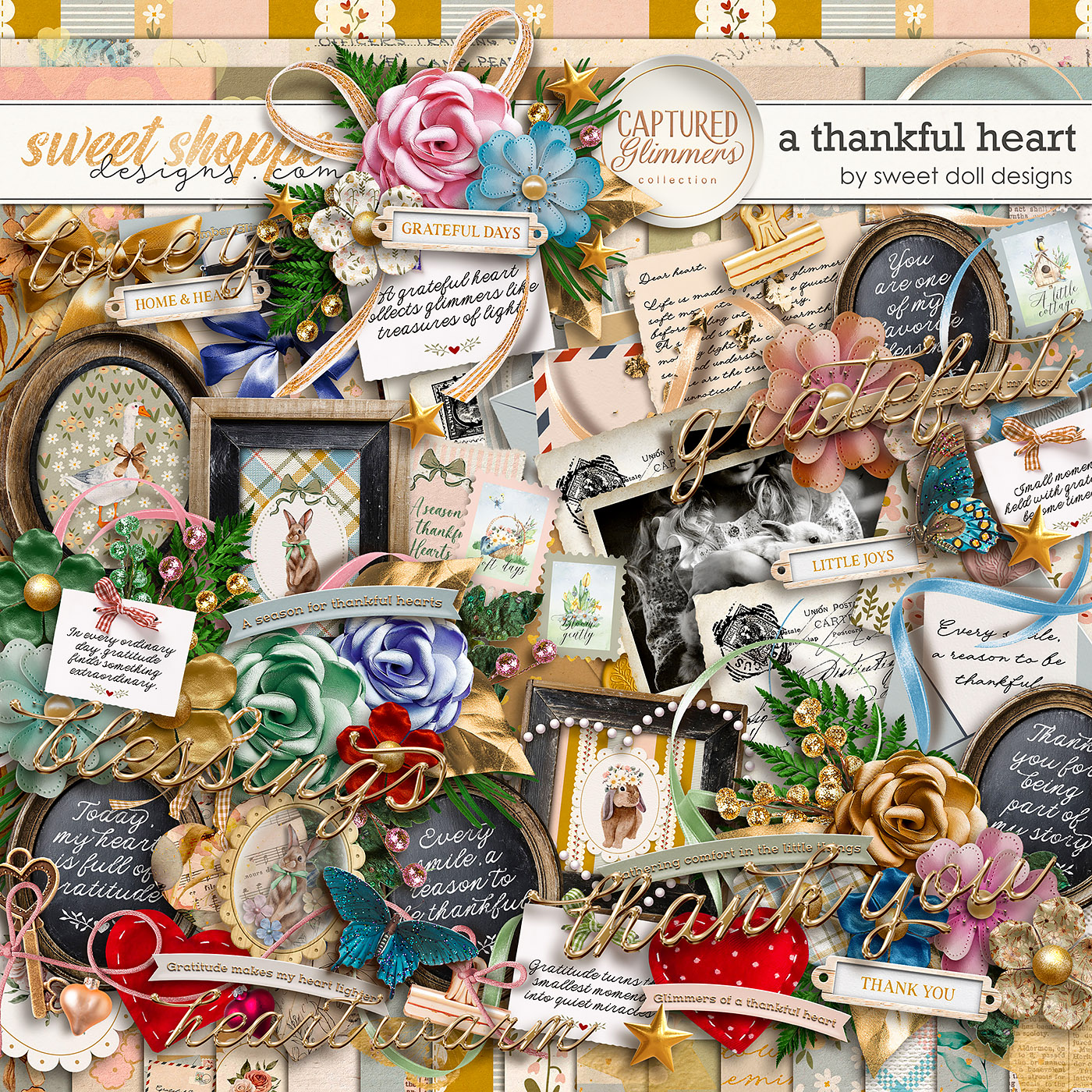 Captured Glimmers: A Thankful Heart Kit by Sweet Doll designs