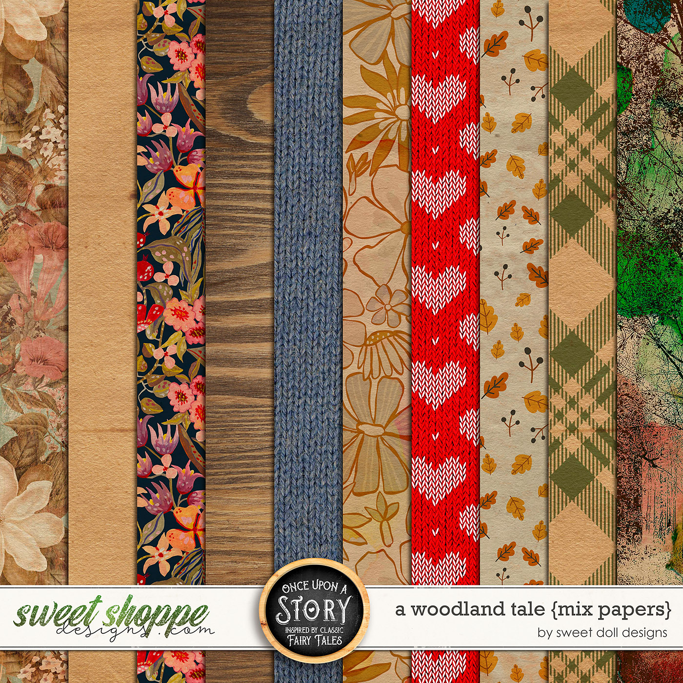 Once Upon a Story: A Woodland Tales {mix papers} by Sweet Doll designs