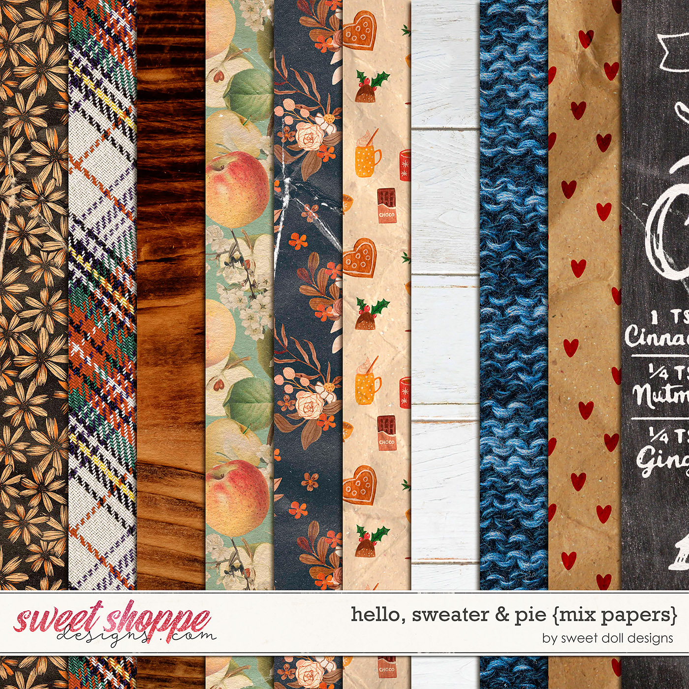 Hello, Sweater & Pie {mix papers} by Sweet Doll designs