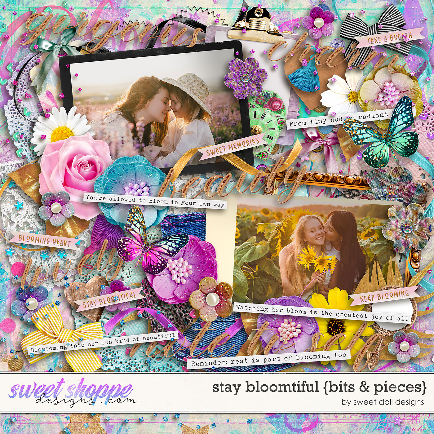 Stay Bloomtiful {bits & pieces} by Sweet Doll designs