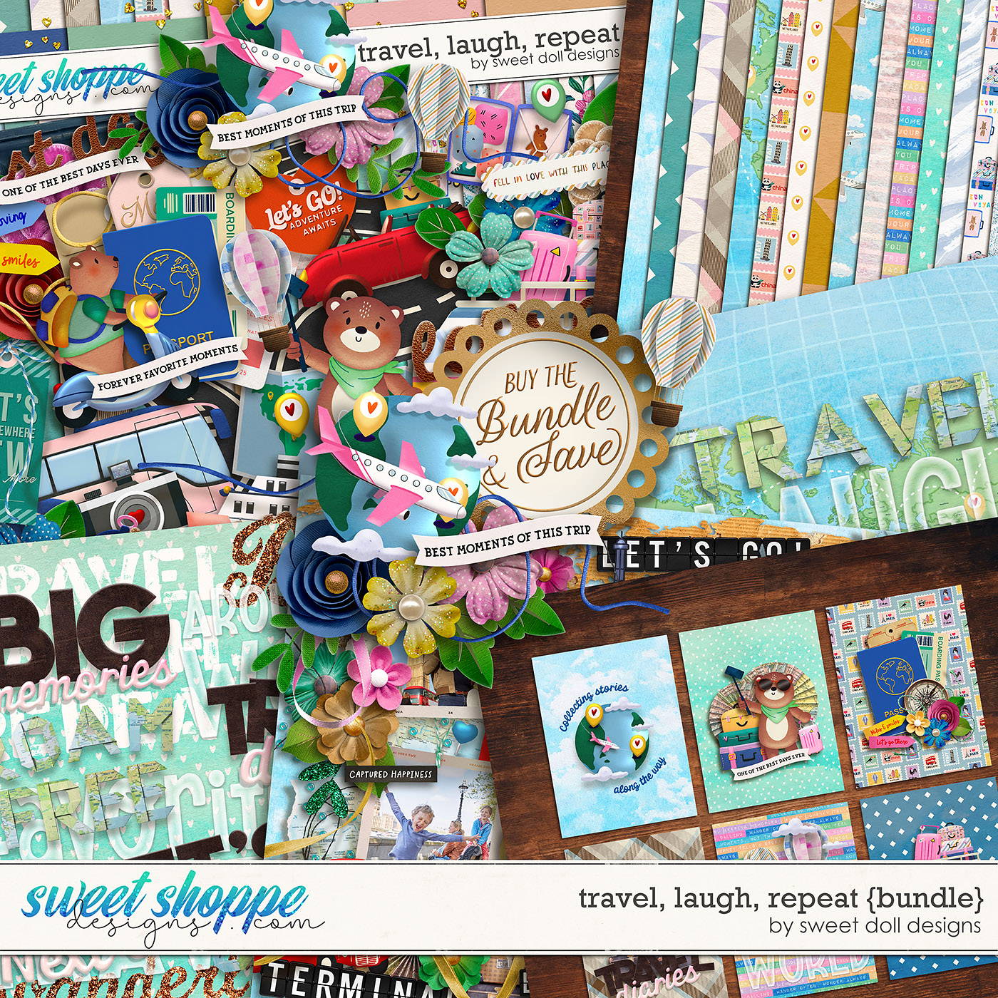 Travel, Laugh, Repeat {bundle} by Sweet Doll designs