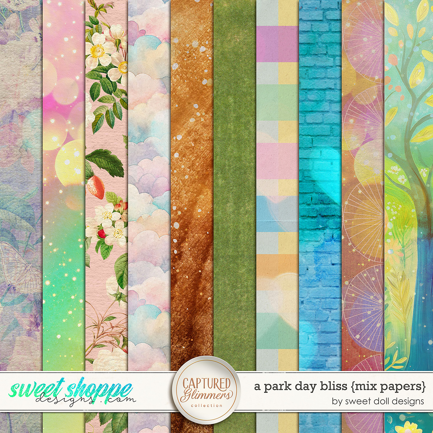 Captured Glimmers: A Park Day Bliss {mix papers} by Sweet Doll designs