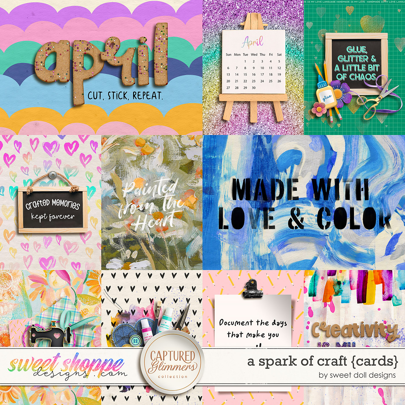 Captured Glimmers: A Spark of Craft {cards} by Sweet Doll designs