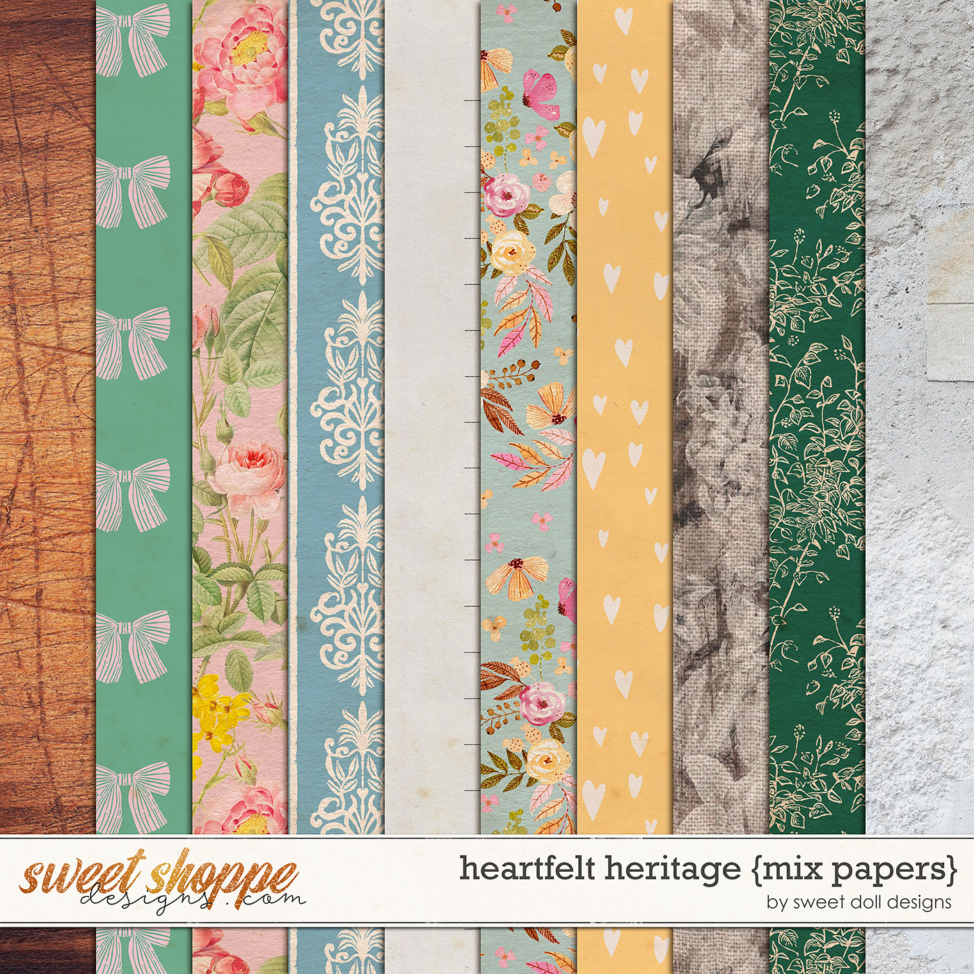 Heartfelt Heritage {mix papers} by Sweet Doll designs