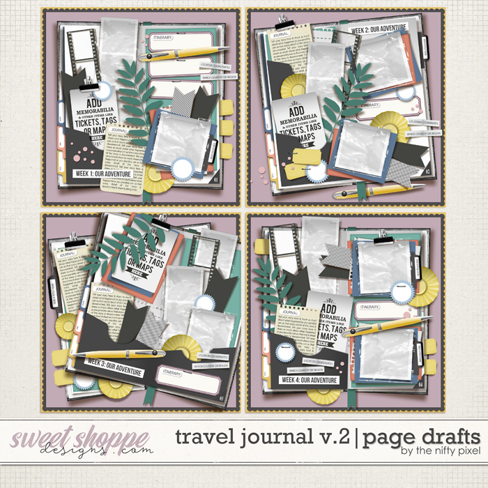 TRAVEL JOURNAL V.2 | PAGE DRAFTS by The Nifty Pixel