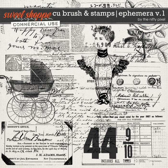 CU BRUSH & STAMPS | EPHEMERA V.1 by The Nifty Pixel