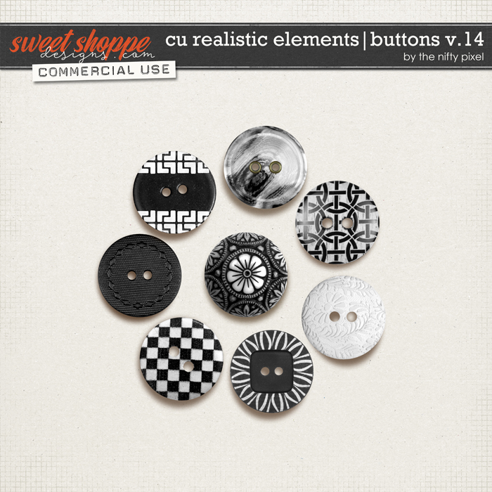 CU REALISTIC ELEMENTS | BUTTONS V.14 by The Nifty Pixel