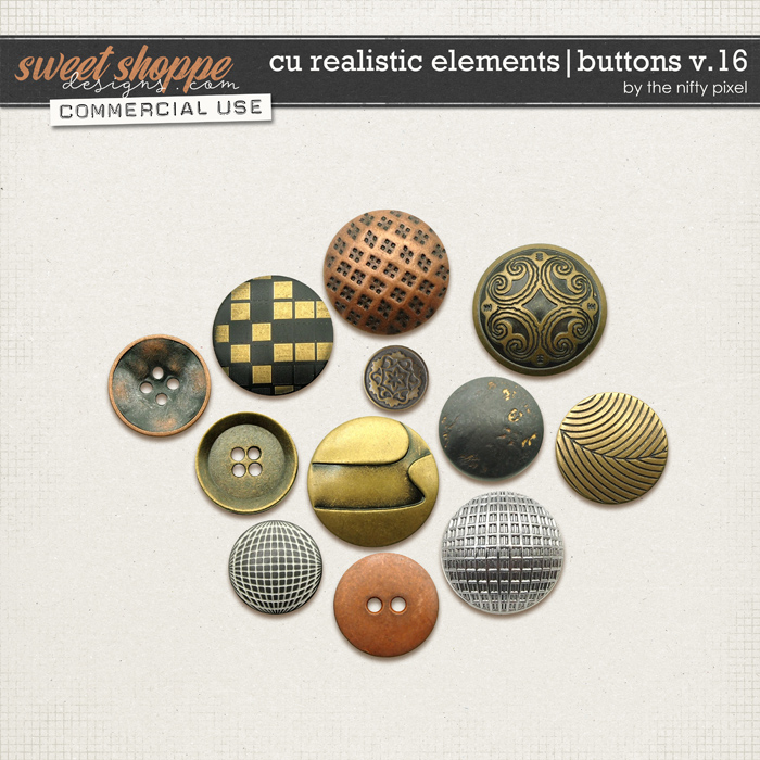 CU REALISTIC ELEMENTS | BUTTONS V.16 by The Nifty Pixel