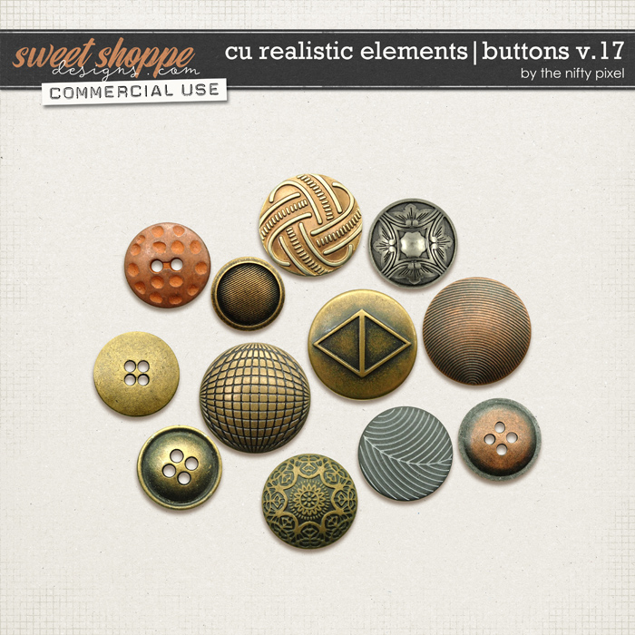 CU REALISTIC ELEMENTS | BUTTONS V.17 by The Nifty Pixel