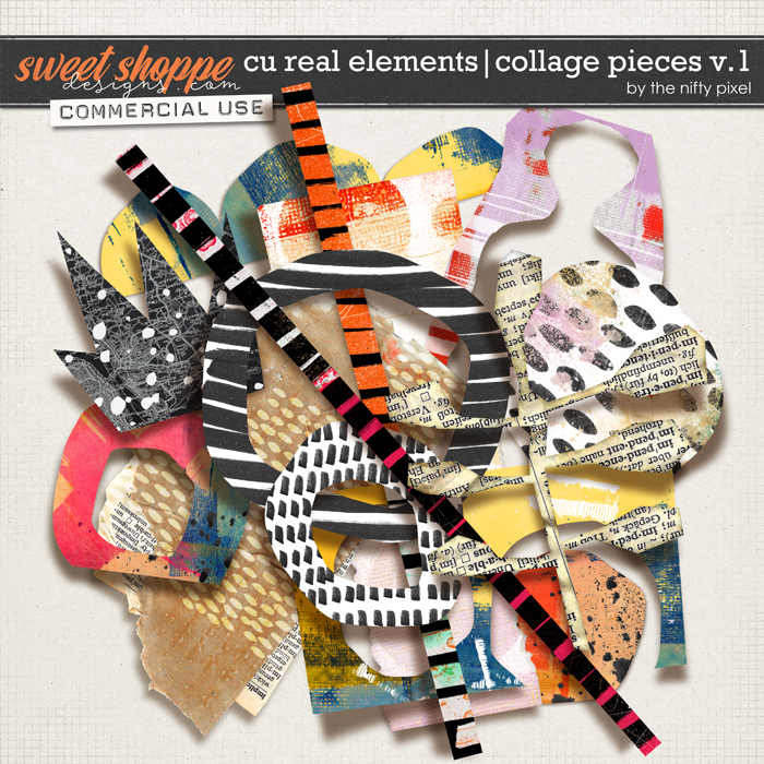 CU REALISTIC ELEMENTS | COLLAGE PIECES V.1 by The Nifty Pixel