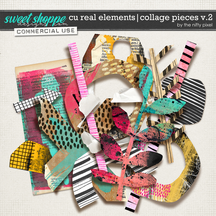 CU REALISTIC ELEMENTS | COLLAGE PIECES V.2 by The Nifty Pixel