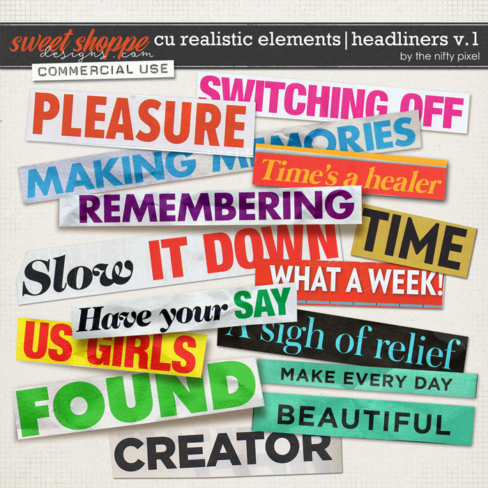 CU REALISTIC ELEMENTS | HEADLINERS V.1 by The Nifty Pixel