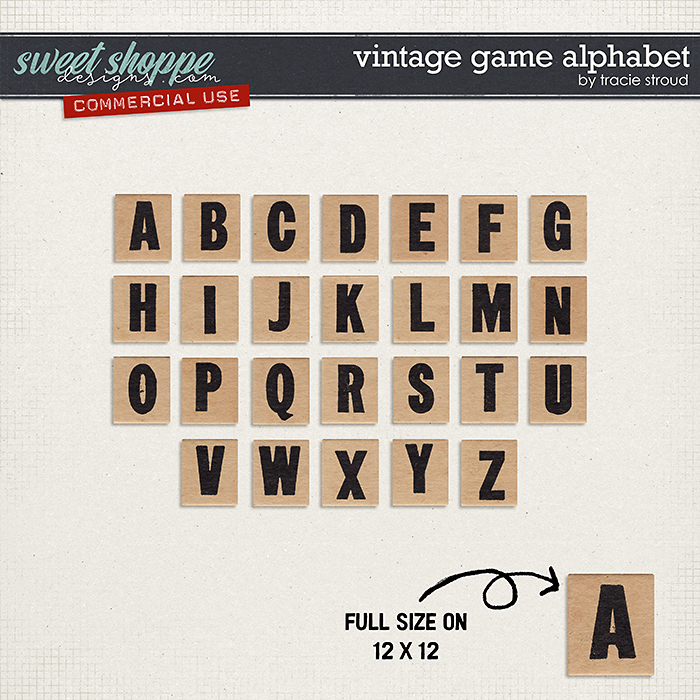 CU Vintage Game Alphabet by Tracie Stroud CU Vintage Game Alphabet by Tracie Stroud