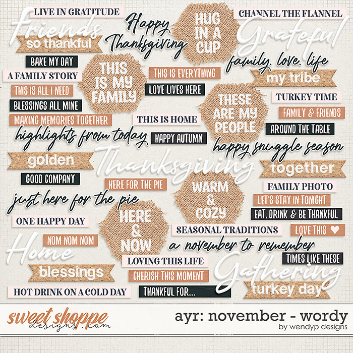 All year round: November - Wordy by WendyP Designs