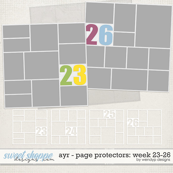 All year round: page protectors - week 23 to 26 by WendyP Designs