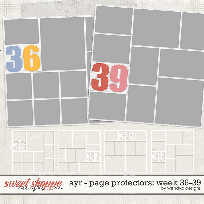 All year round: page protectors week 36 - 39 by WendyP Designs