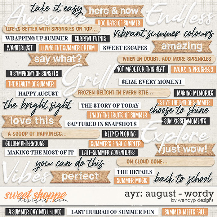 All year round: august - Wordy by WendyP Designs