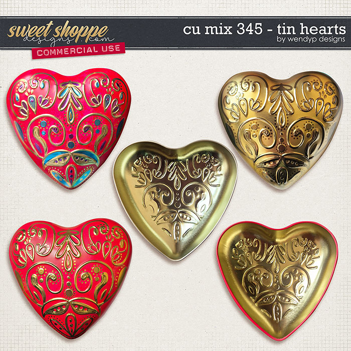 CU Mix 345 - Tin Hearts by WendyP Designs