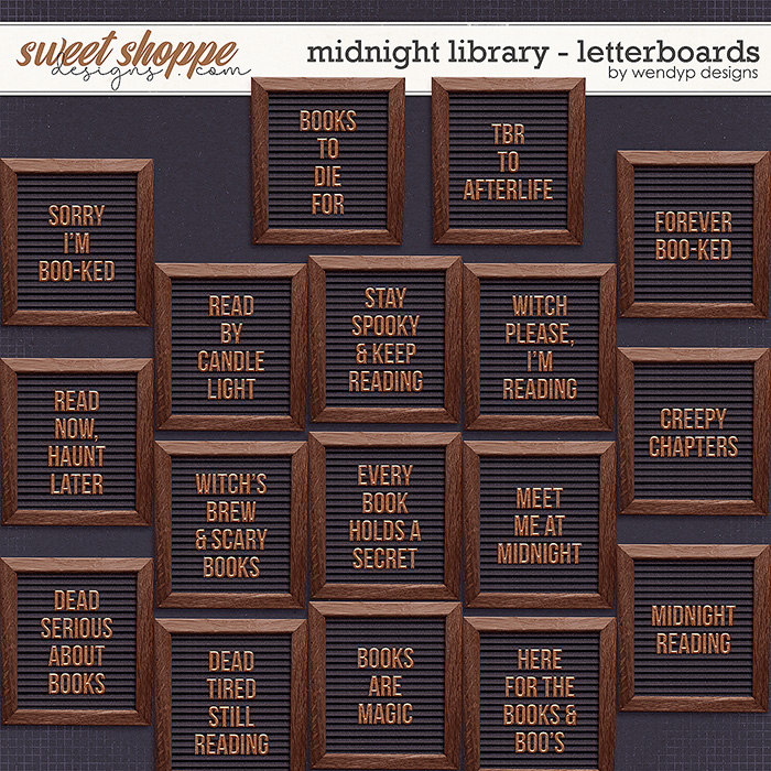 Midnight Library - Letterboards by WendyP Designs Midnight Library - Letterboards by WendyP Designs