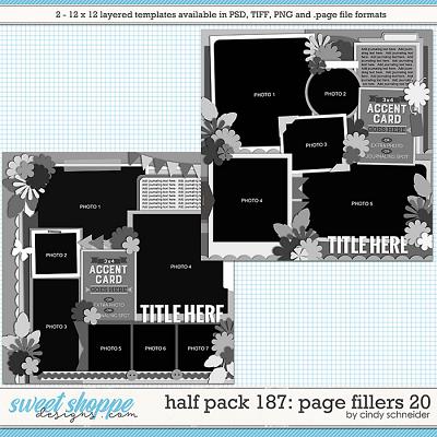 Cindy's Layered Templates - Half Pack 187: Page Fillers 20 by Cindy Schneider