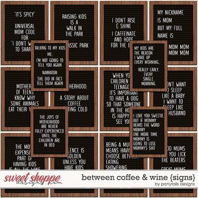 Between Coffee and Wine Signs by Ponytails