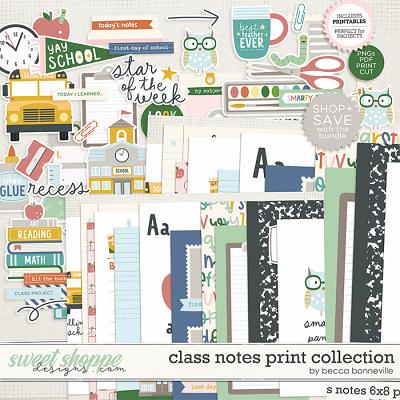 Class Notes Printable Collection by Becca Bonneville