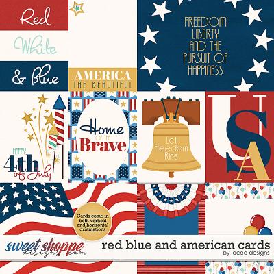 Red Blue and American Cards by JoCee Designs