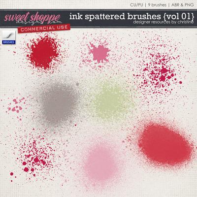Ink Spattered Brushes {Vol 01} by Christine Mortimer