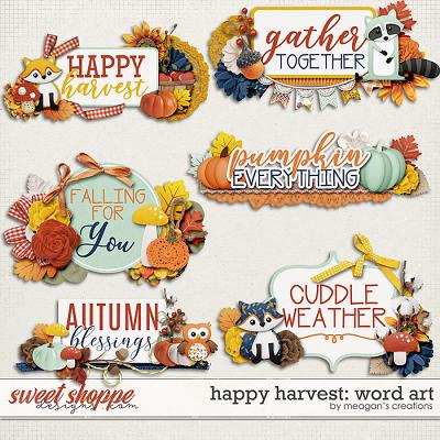 Happy Harvest: Word Art by Meagan's Creations