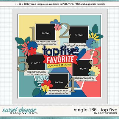 Cindy's Layered Templates - Single 165: Top Five by Cindy Schneider