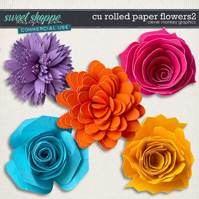 CU Rolled Paper Flowers 2 by Clever Monkey Graphics 
