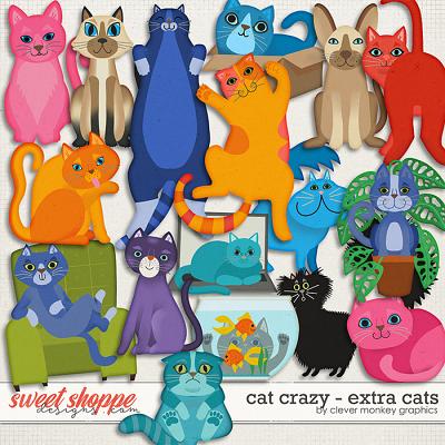 Cat Crazy Extra Cats by Clever Monkey Graphics 