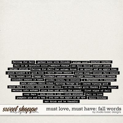 Must Love, Must Have: Fall Words by Studio Basic