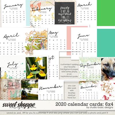 2020 Calendar 6x4 Cards by Studio Basic
