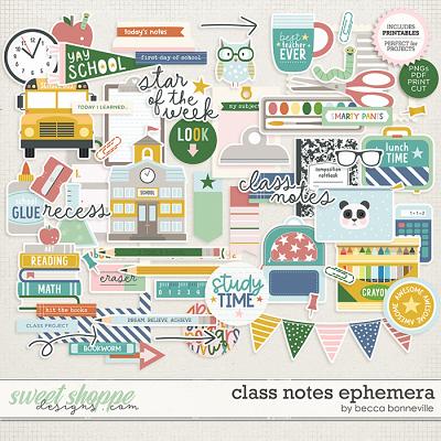 Class Notes Ephemera by Becca Bonneville