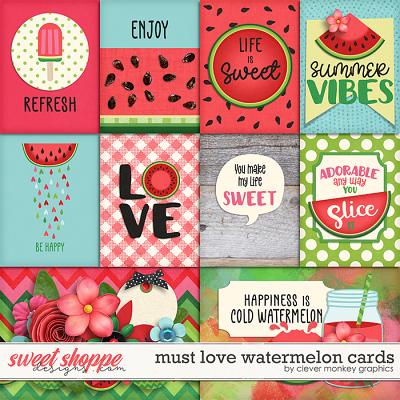 Must Love Watermelon Cards by Clever Monkey Graphics 