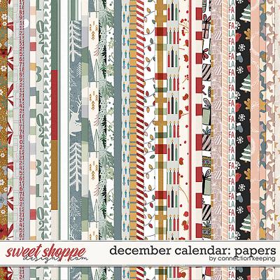 December Calendar Patterned Papers by Connection Keeping